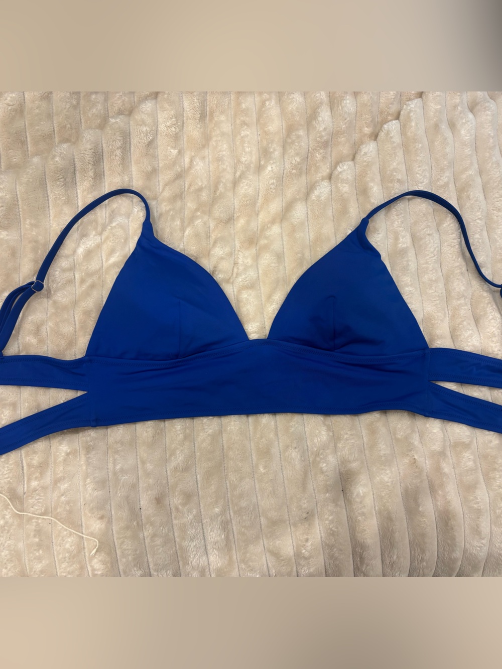 Victoria's Secret Royal Blue Triangle Bikini Top Long Line